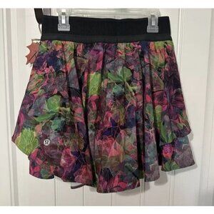 Women's Lululemon Court Rival HR Skort Skirt Vivid Foral Tone Multi - Size 2